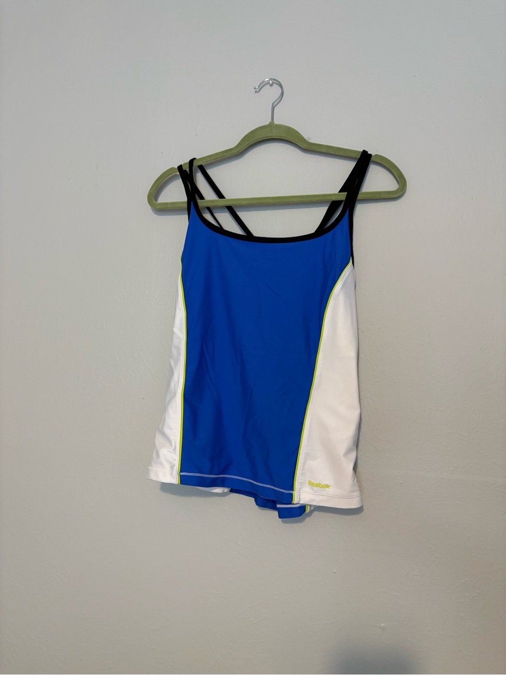 Reebok Blue, White & Neon Trim Swim Tank
